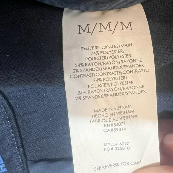 CAbi Scholarship Knit Blazer Jacket Medium Size Navy Blue Stretch Career Work - Picture 13 of 14